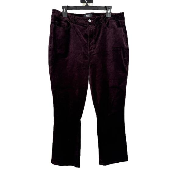 Paige Flaunt Femme High Rise Cropped Mini Boot pants black cherry size 34 - Picture 1 of 7